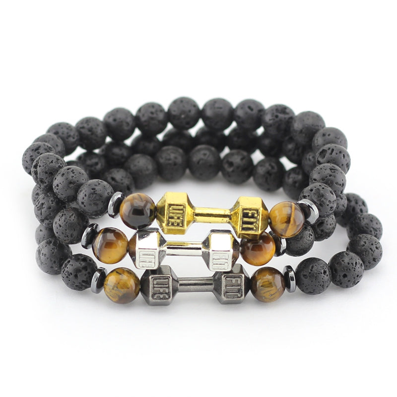 Dumbell Stone Bead Braclet